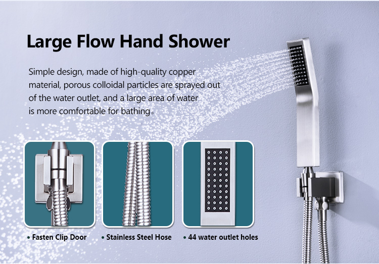 Guangdong Bath Room Wall Mount Stainless Steel Hot and Cold Thermostatic Bath & Shower Set with Mixer