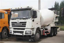 cement mixer truck white construction site