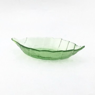 Green Leaf Glass Dish plate