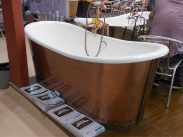 luxurious copper freestanding bathtub