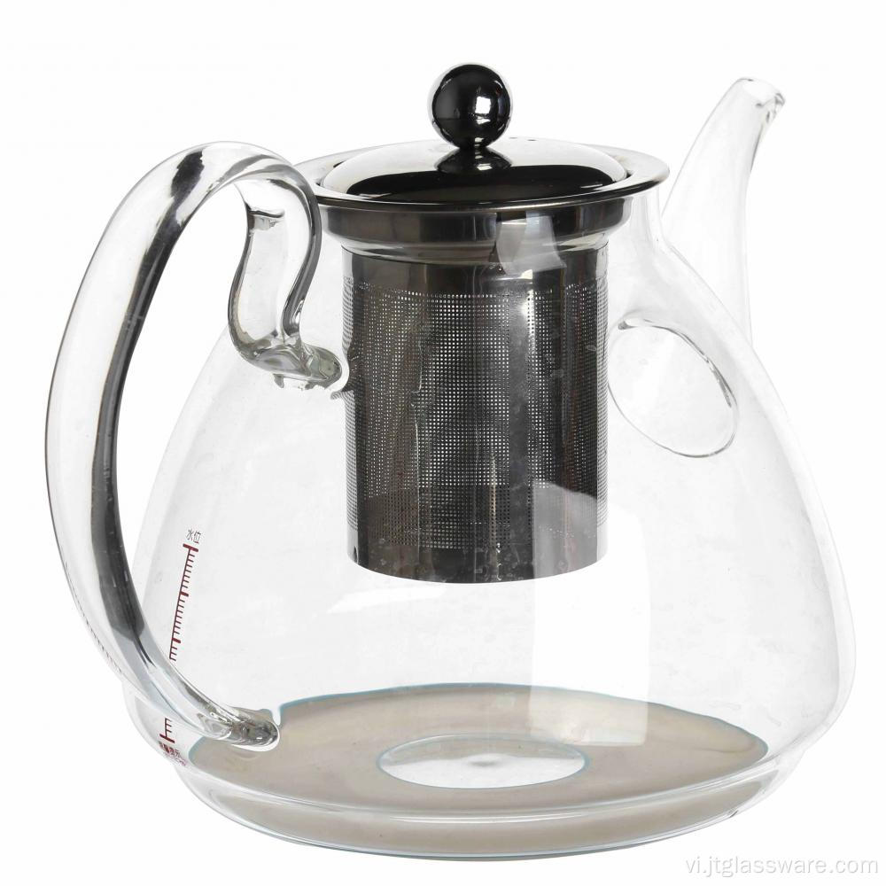 Ấm trà thủy tinh Borosilicate thủ công để nấu trà