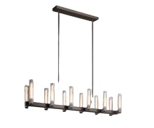 Jonathan Browning Modern Glass Linear Chandelier for Living Room