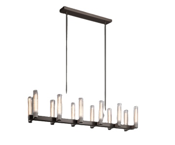 Jonathan Browning Modern Glass Linear Chandelier for Living Room