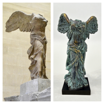 Bronze Winged Victory Statue with Historic Green Finish