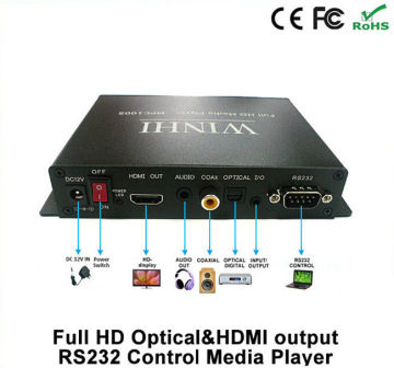 Full HD Media Player Optical / HDMI Output RS232 / 1080p USB Media Player TV Box