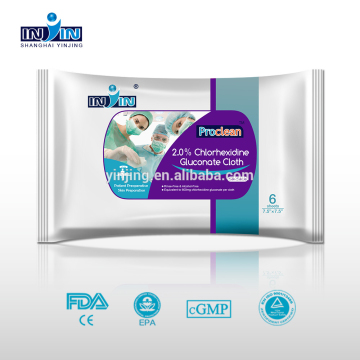 CHG cleaning wipes, medical cleaning wipes