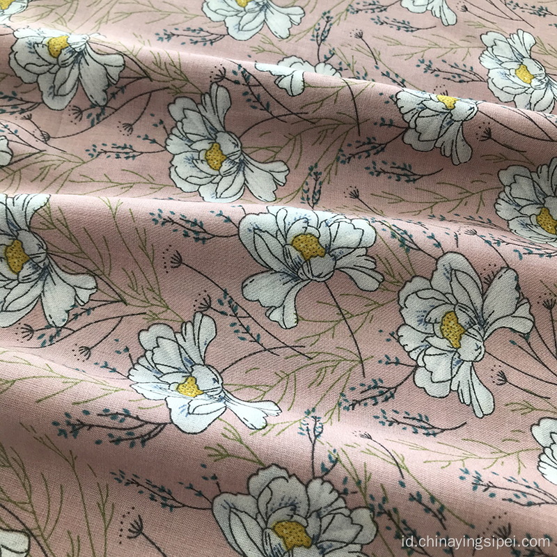 Desain Baru Floral Print Rayon Stock Lot Fabric