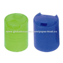 Disc cap, used as shampoo bottle or other cosmetics packaging