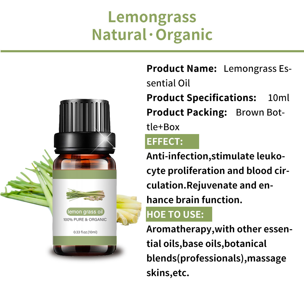 Steam Distillation Organic Bulk Lemongrass Essential Oil