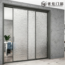 Water Ripple Single Glass Sliding Door