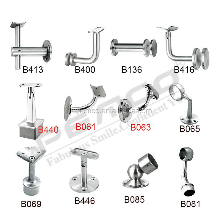 wholesale price building hardware decorative 304/316 Stair Railing stainless steel wall handrail bracket