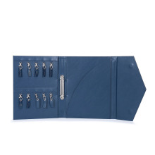 Luxury Genuine Leather Trifold Key Bag with Keychain