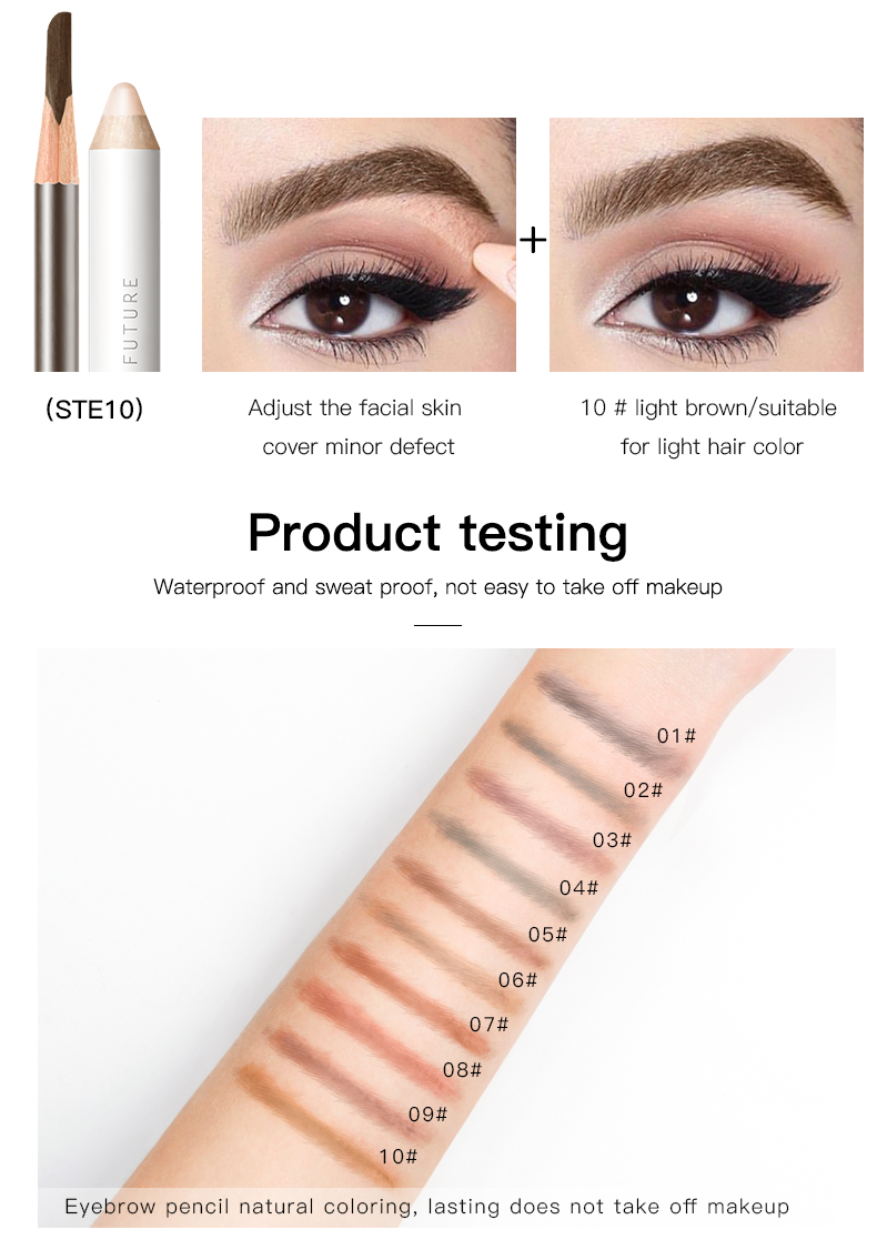 Pudaier Natural Smooth Wholesale Waterproof Long lasting Eyebrow pencil+concealer combination