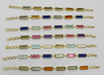 925 Sterling Gold plated Crystal,Iolite & Amethyst hydro bracelet