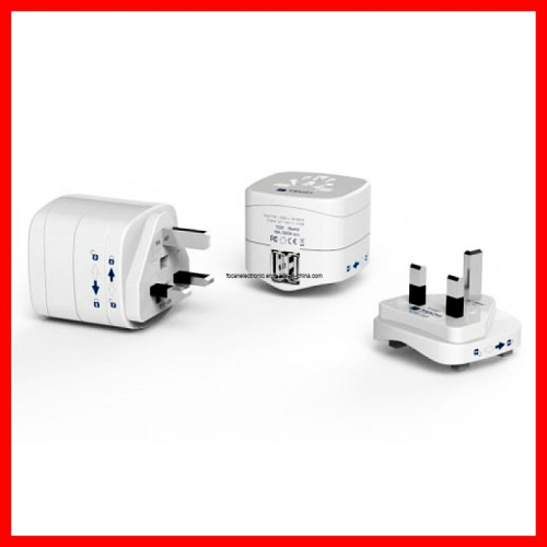 2X USB Charge 5V 2.1A Universal to European, Us, UK, Australia, India, South Africa, Sweden, Italy Plug Travel Adaptor