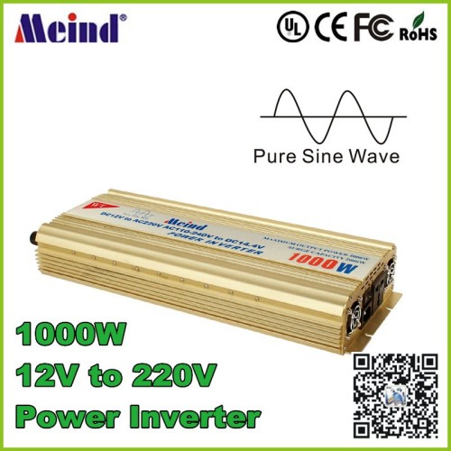 1000W Pure Sine Wave Inverter DC 12V to AC 220V power converter with battery charger function