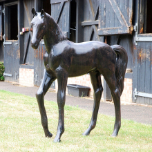 Bronze horse statue lifesize jumping ornaments arabian sculpture