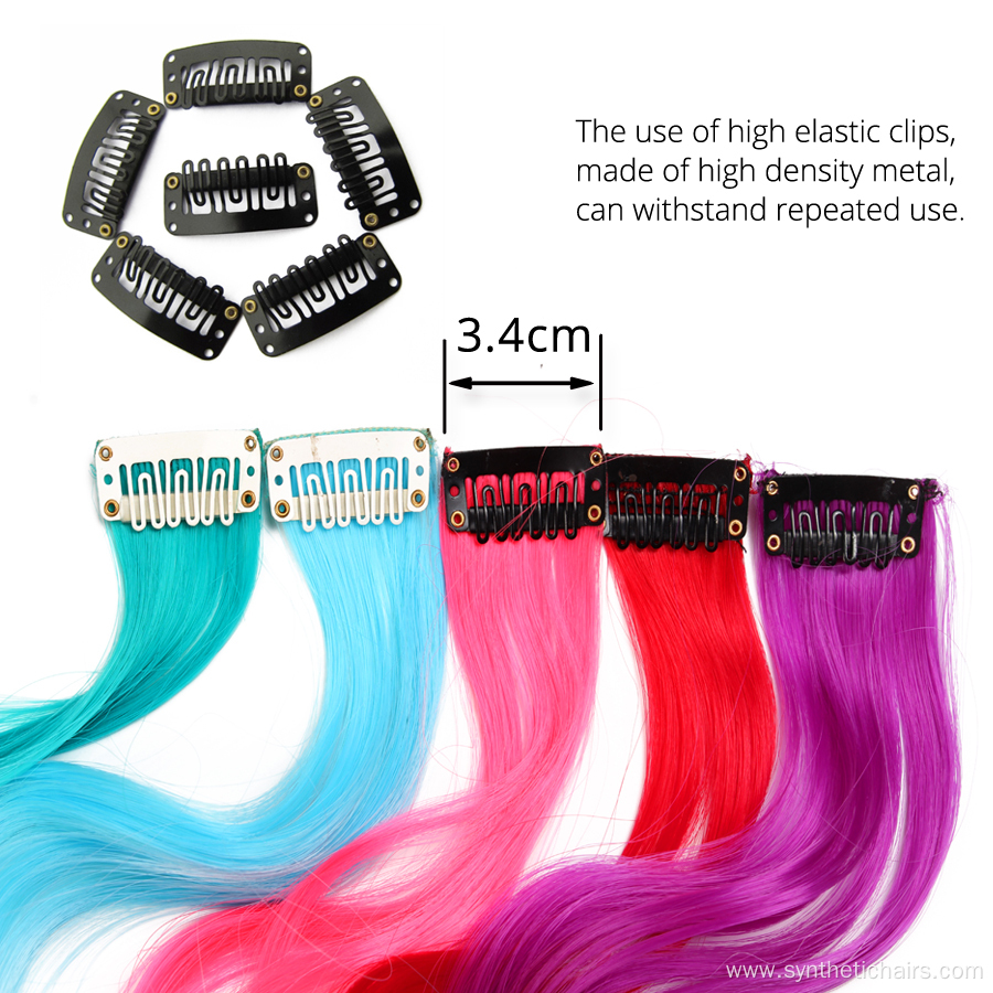 Synthetic Curly Rainbow Colored One Clip Hair Extension