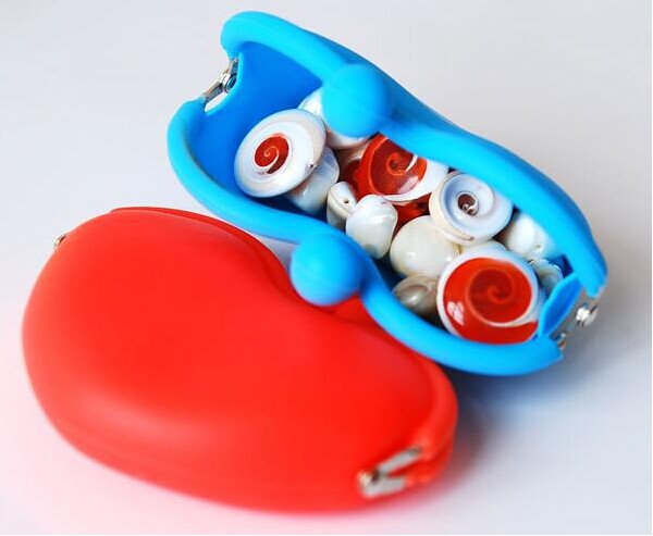 Heart-Shaped Silicone Coin Wallets Key Bag