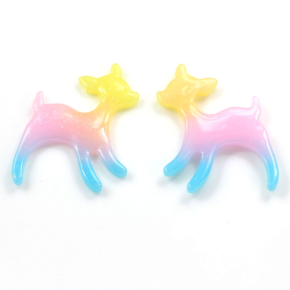 Gradient Color Mini Kawaii Horse Shaped Flatback Resins Phone Shell decorative Charms Kids Toy Decor Items DIY Spacer