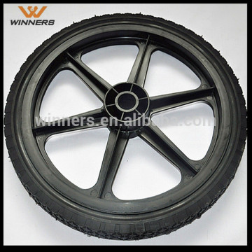 16" semi pneumatic plastic wheel 16 inch bike tailer wheel