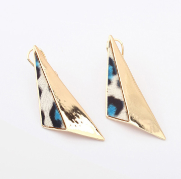 fashion retro Leopard exaggerated geometry summer stars clip earrings gold plate metal alloy stud earrings new wholesale