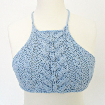 Summer halter top Crochet bikini top Knit bikini