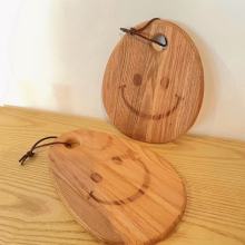 Smiling Face Wooden Cutting Board with Rope