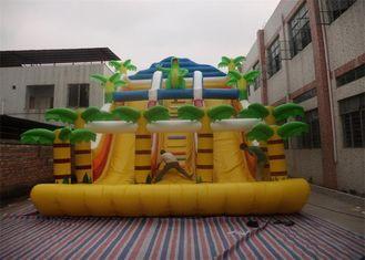 Yellow Commercial Inflatable Slide , Inflatable Stair Slide