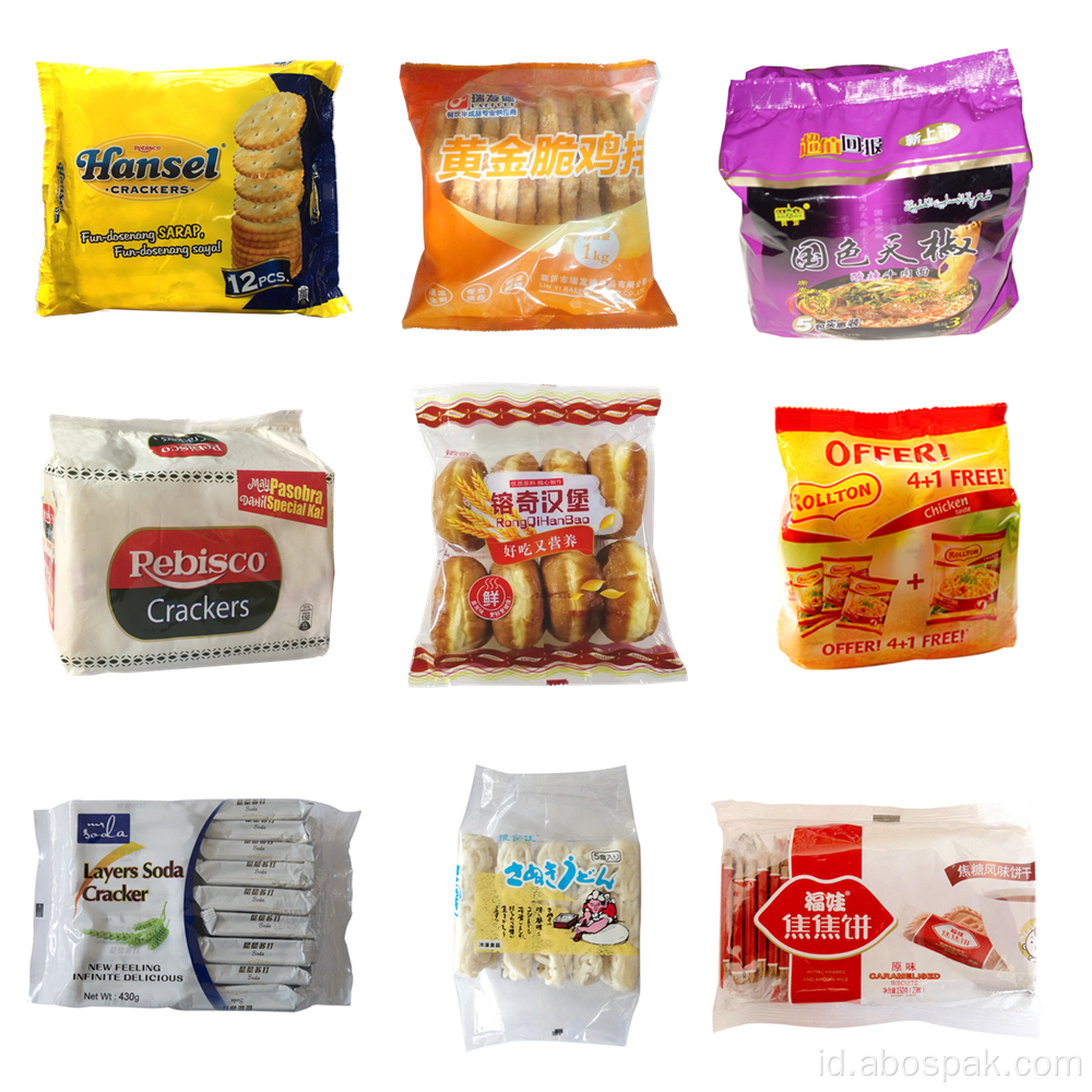 Paket Mie Makanan Horisontal Bantal Pouch Packaging Machine