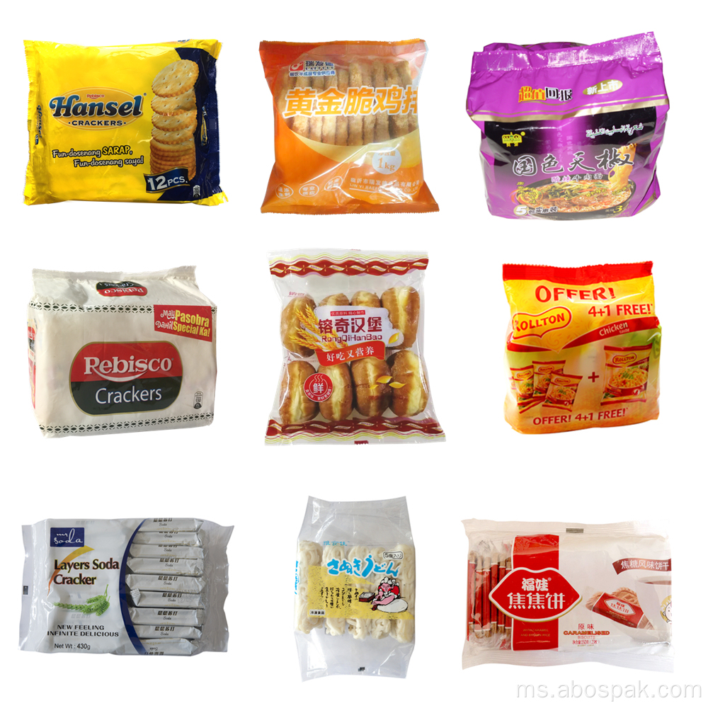 Paket Mi Makanan Makanan Bantal Horizontal Pouch Packaging Machine