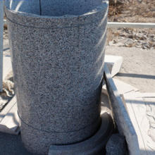 Natural Granite Building Shaped Stone Cylinder