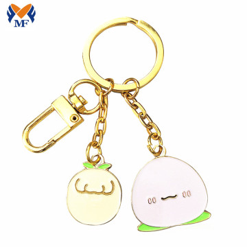 Metal Custom Engraved Logo Enamel Paint Keychain