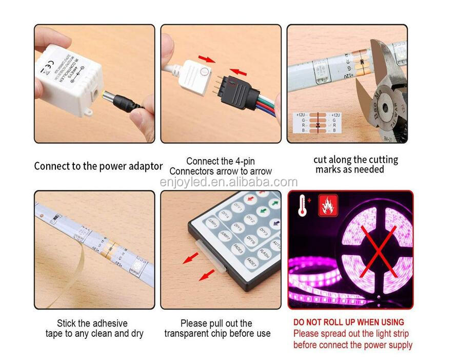 Amazon led lights with remote control RGB5050 light strip 10 meters 44 keys control waterproof suit light strip