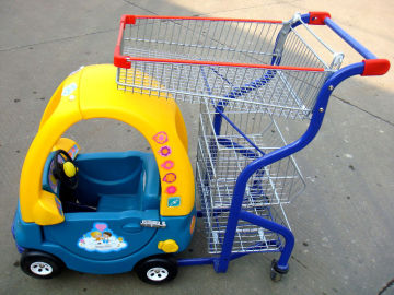 shopping trolley with toy car