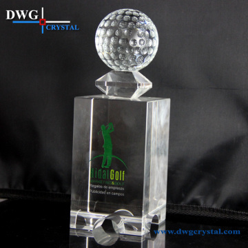 Optical Glass Elegant Golf Trophy Crystal Awards