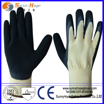 Crinkle finish anti-slip working latex finger glove