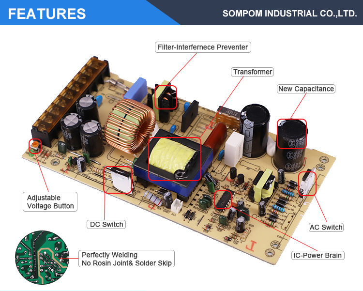 SOMPOM Input 220V output 36volt 2amp power supply 2 years Warranty