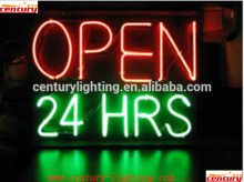 open 24 hours neon sign
