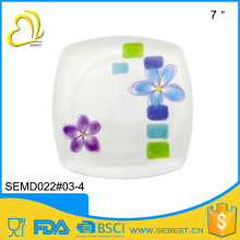 custom design melamine 7" dinner square shape hard plastic dishes