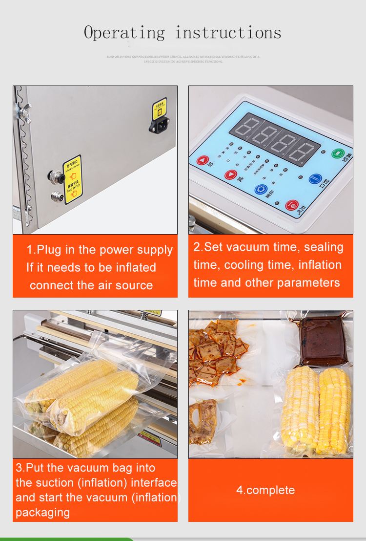 Small Automatic Commercial and household vertical type external stainless steel vacuum packing machine