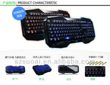 New Blacklight mutimedia wired gaming keybaord