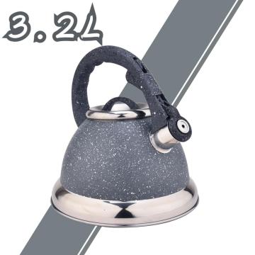 Grey Stainless Steel Whistling Tea Kettle