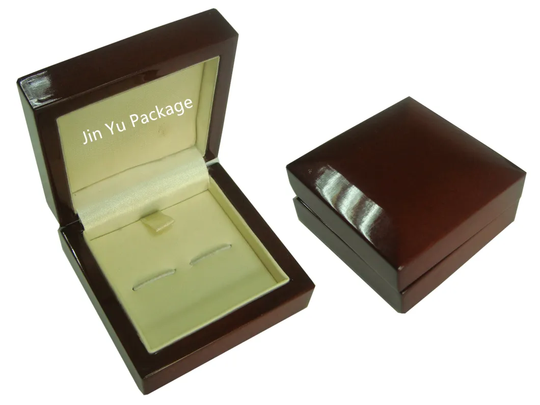 Luxury Solid Wooden with Glossy Paint jewelry Gift Cufflinks Packaging Boxes