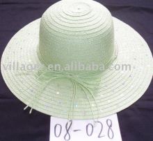 sewn straw braid women hat