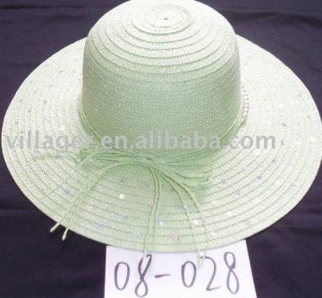 sewn straw braid women hat