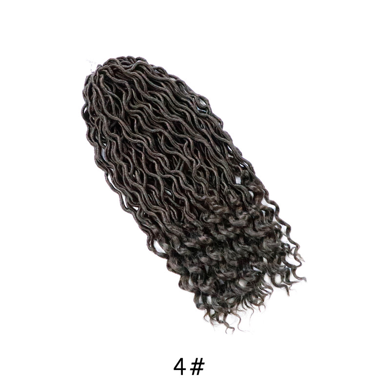 Wavy Goddess Locs Curly Faux Locs Crochet Hair Braids Prelooped Synthetic Hair Extension Soft Dreadlock 20inch