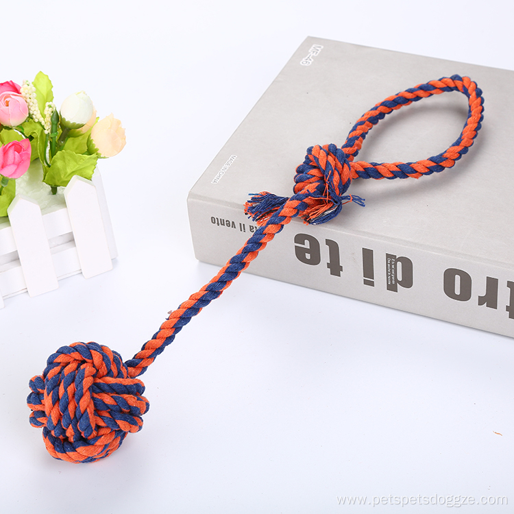 Rope Ball with Handle for Interactive Toys