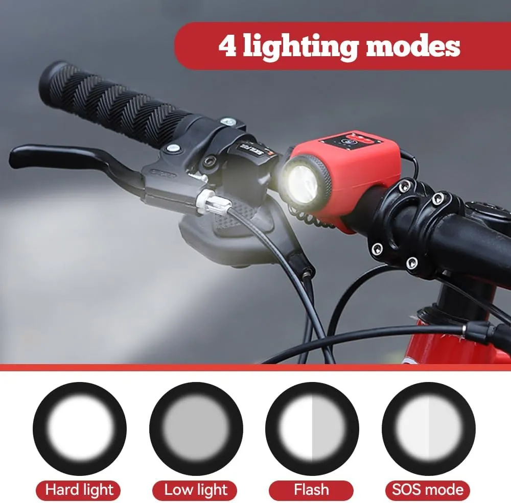 Bicycle Light Set with High Decibel Horn and USB Charging