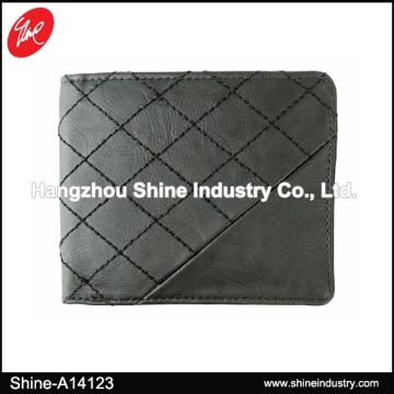 Black Plaid PU Men Wallet